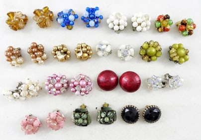 BEADED LADIES FASHION CLIP ON EARRING LOT