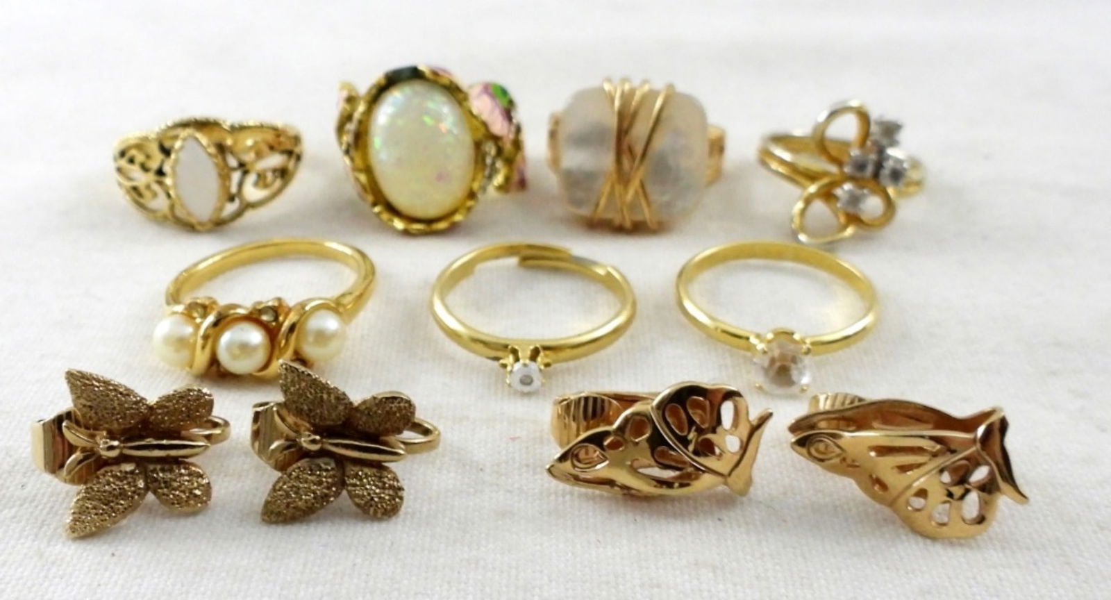 RINGS & BUTTERFLY EARRINGS LOT (1 of 2)