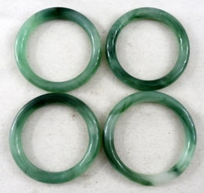 (4) JADE STYLE BANGLE BRACELETS