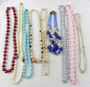 FUN AND COLORFUL BEADED NECKLACE LOT
