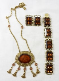 STUNNING ROOTBEER GLASS JEWELRY LOT