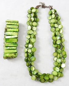SEAFOAM GREEN SHELL JEWELRY SET