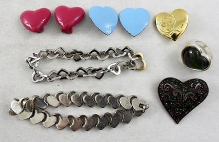 FUN HEART BRACELETS, EARRINGS, RING & PINS