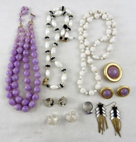 VARIETY LOT OF PURPLE, SILVER & GOLD TONE