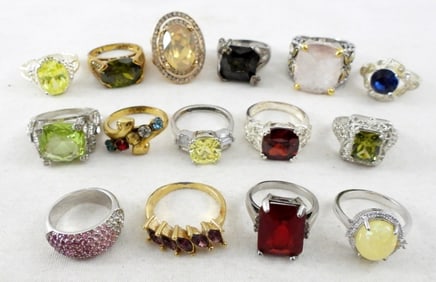(15) SPARKLE FASHION RING VARIETY LOT