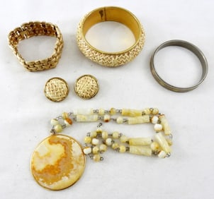 STATEMENT NECKLACE AND WOVEN SET (5)