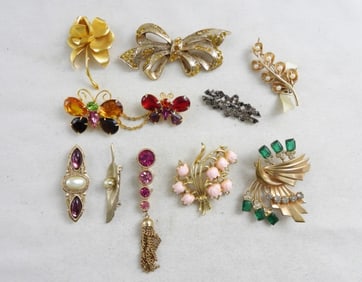 (10) VTG BROOCH LOT