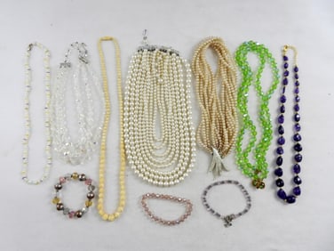 (9) BEADED NECKLACE & BRACELET LOT
