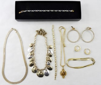 (9) VTG GOLD FASHION JEWELRY LOT