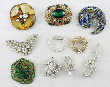 VTG RHINESTONE BROOCHES