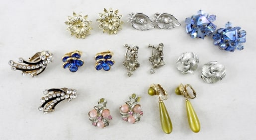 RHINESTONE CLIP ON EARRINGS