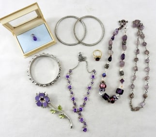 (9) PURPLE FASHION LOT -MONET PENDANT