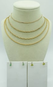 GOLD TONE NECKLACES & PETITE EARRINGS