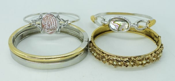 (4) GOLD & SILVER TONE BRACELETS