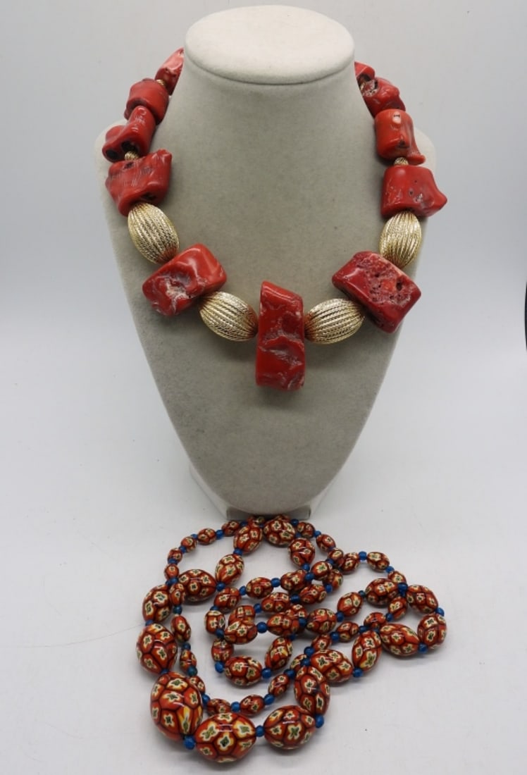 CORAL CHUNK NECKLACE & MORE (1 of 3)