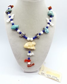 NATURAL GEMSTONE FETISH NECKLACE