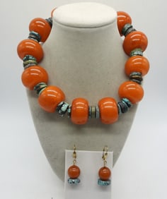 CHUNKY BEADED GEMSTONE NECKLACE