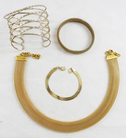 MONET GOLD NECKLACE & BRACELETS SET (4)