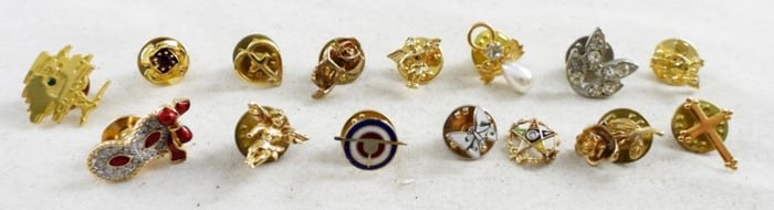 15 MINI PINS LOT (ANGELS, FLOWERS & MORE)