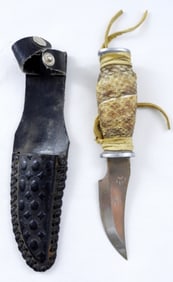 REPTILE WRAPPED HANDLE FIXED KNIFE