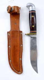WESTERN USA FIXED BLADE KNIFE w/SHEATH