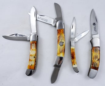 (4) BONE HANDLE KNIFE LOT