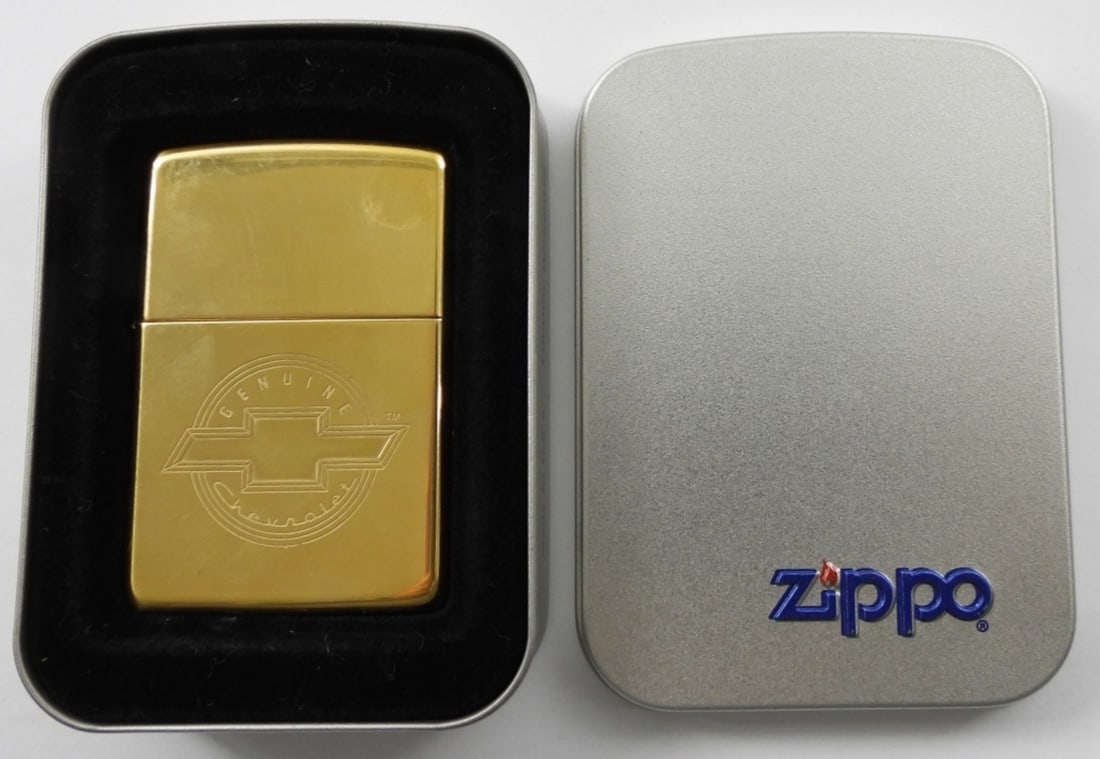 1996 SEALED CHEVROLET BRASS ZIPPO (1 of 3)