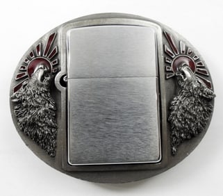 1995 UNFRIED ZIPPO LIGHTER WITH BELT BUCKLE