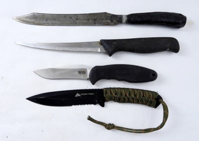 (4) FIXED BLADE KNIFE LOT - VARIOUS