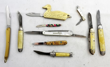 (10) SMALL POCKET KNIVES - PEARL & MORE