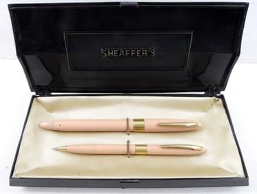 VTG SHEAFFER PINK FOUNTAIN PEN & PENCIL SET