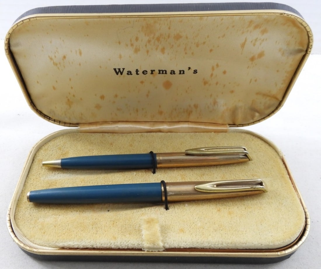 VTG WATERMAN C/F FOUNTAIN & BALL POINT SET (1 of 2)