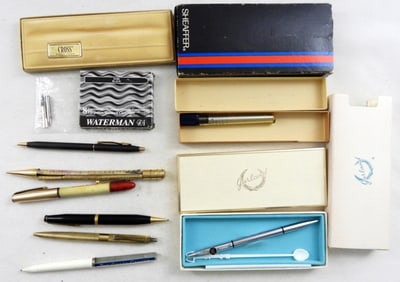 ASSORTED VINTAGE PEN LOT: PENS, INK, NIBS