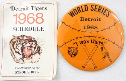 68' DETROIT SCHEDULE & WORLD SERIES PIN