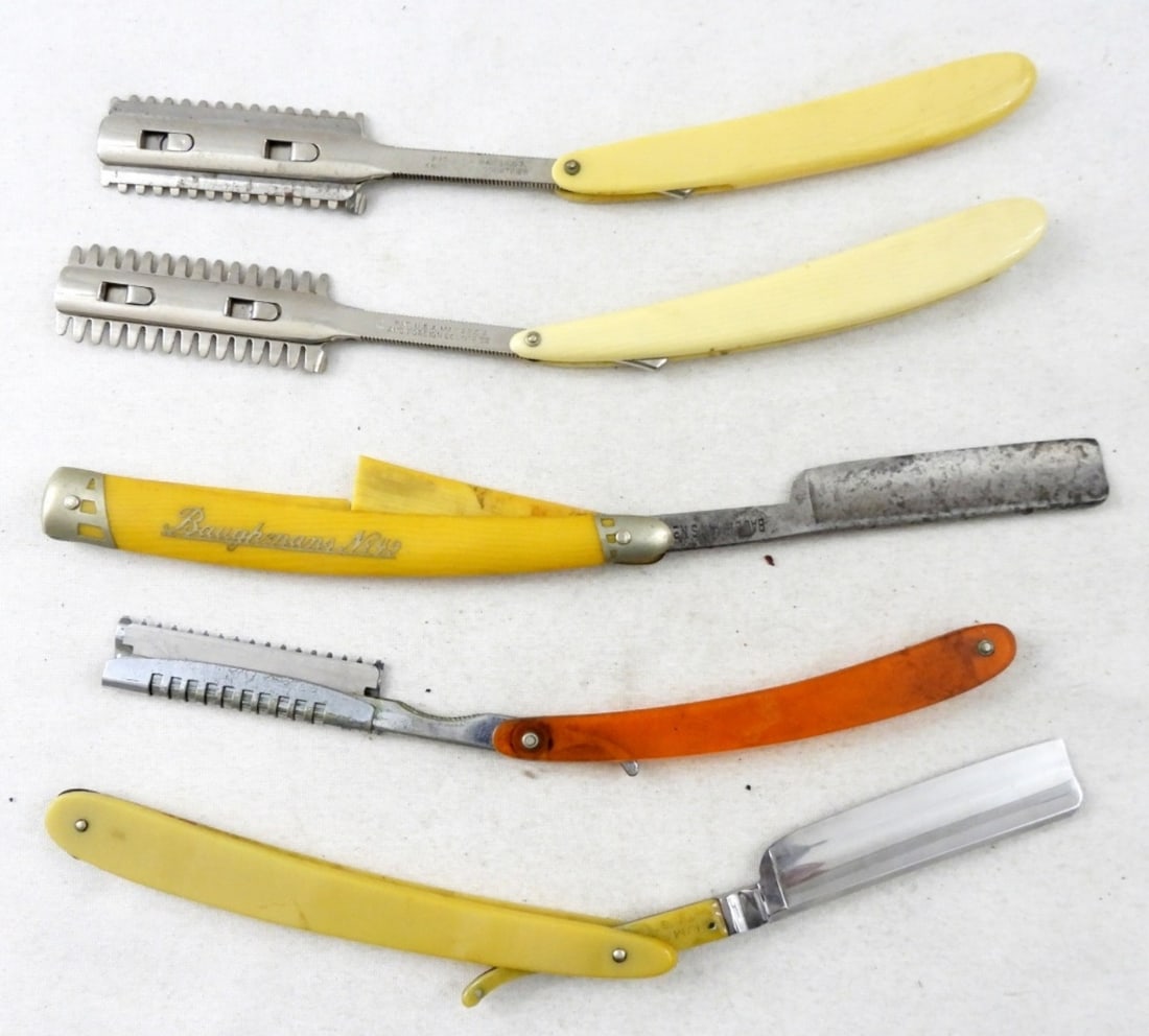 VINTAGE STRAIGHT EDGE RAZOR LOT (5) (1 of 3)
