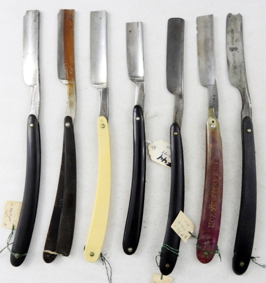 ASSORTED LOT VTG STRAIGHT EDGE RAZORS (7) (1 of 2)