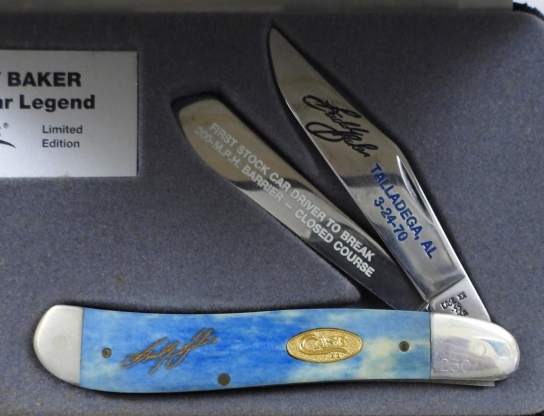 BUDDY BAKER LIMITED EDITION CASE KNIFE SET: CASE COLLECTORS LIMITED EDITION 'BUDDY BAKER' CASE KNIFE: 6240BSB SMOOTH BONE, BID NOW!