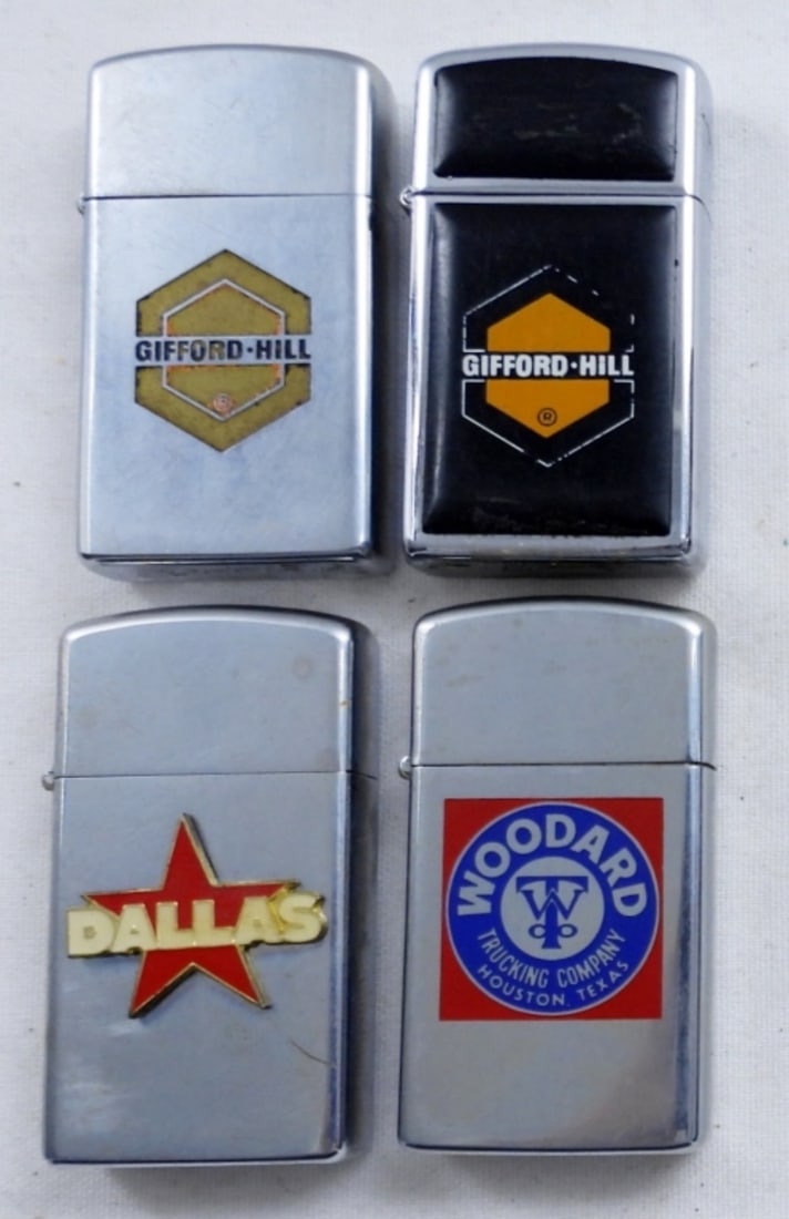 (4) 1972-1978 SLIM ZIPPO LOT (1 of 4)