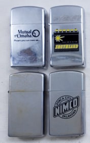 (4) ZIPPO SLIM'S LOT