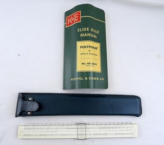 VINTAGE K&E SLIDE RULER IN LEATHER CASE
