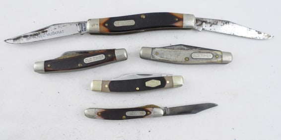 (5) OLD TIMER POCKET KNIVES