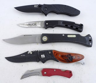 (5) FURY,BUCK, SMITH & WESSON MIXED LOT