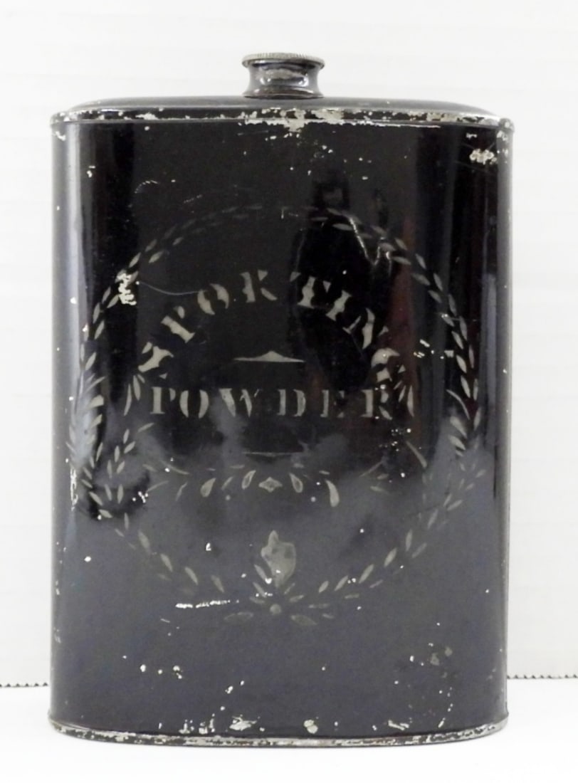 ANTIQUE GUN POWER TIN: PORTING POWER - APPROX 6" TALL