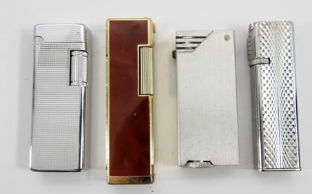 (4) VINTAGE SQUARE HANDHELD LIGHTERS