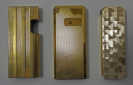 (3) GOLD BUTANE FIRED LIGHTERS