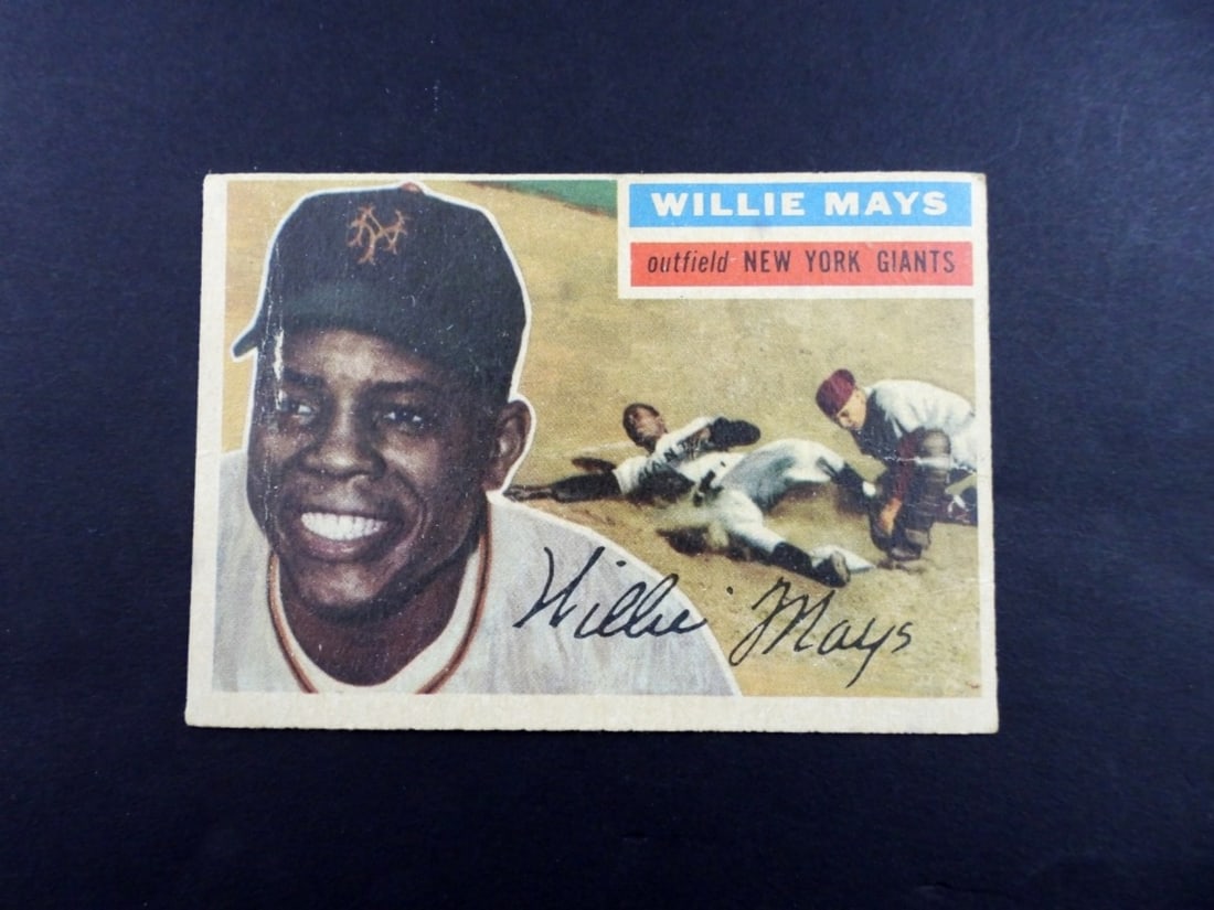 1956 TOPPS #130 WILLIE MAYS: GOOD - LIGHT CREASES / SCUFF