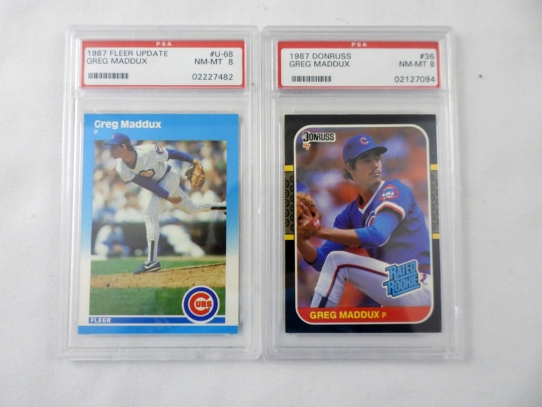 (2) 1987 GREG MADDUX PSA NM-MT 8 GRADE (1 of 2)