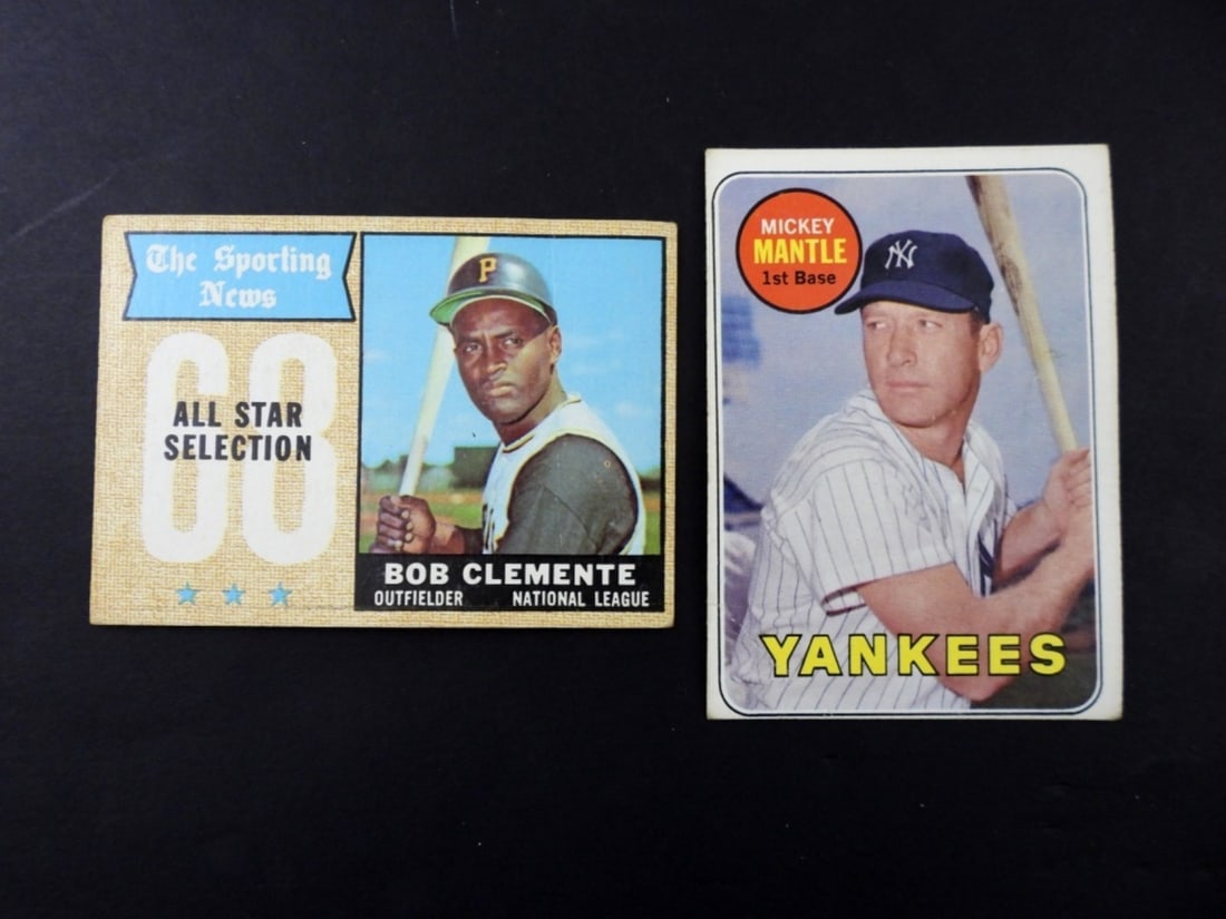 BOB CLEMENTE & MICKEY MANTLE CARDS (1 of 2)