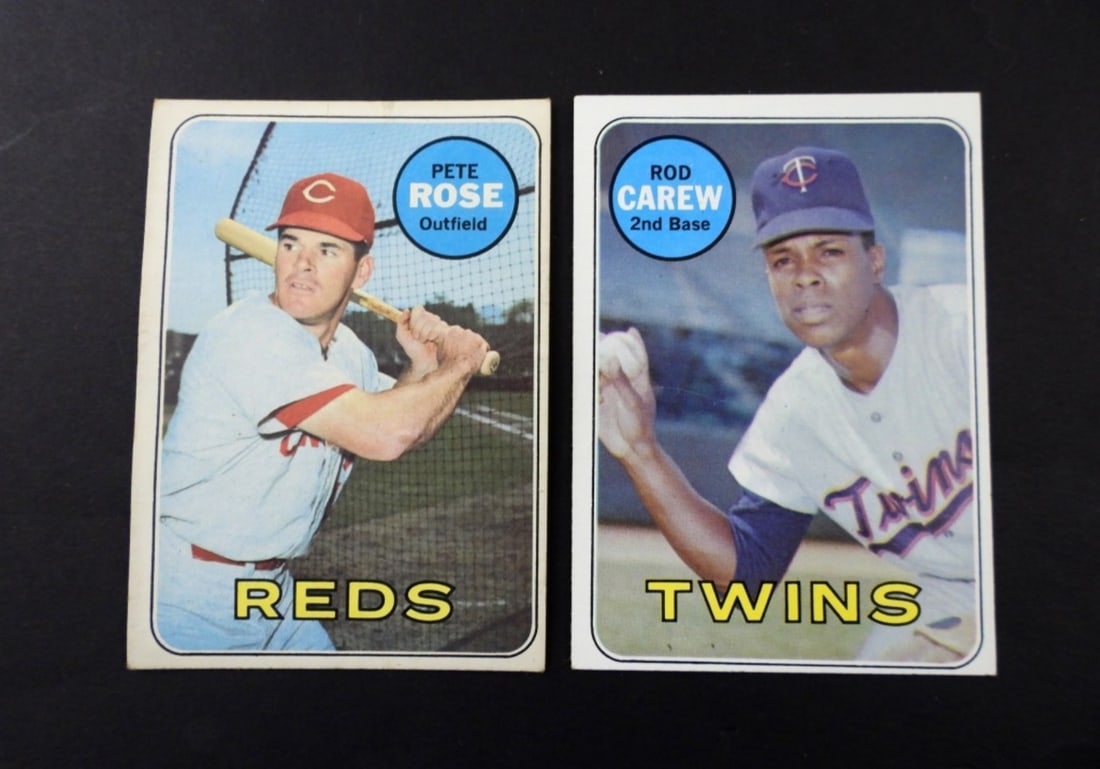 1969 TOPPS PETE ROSE & ROD CAREW CARDS (1 of 2)