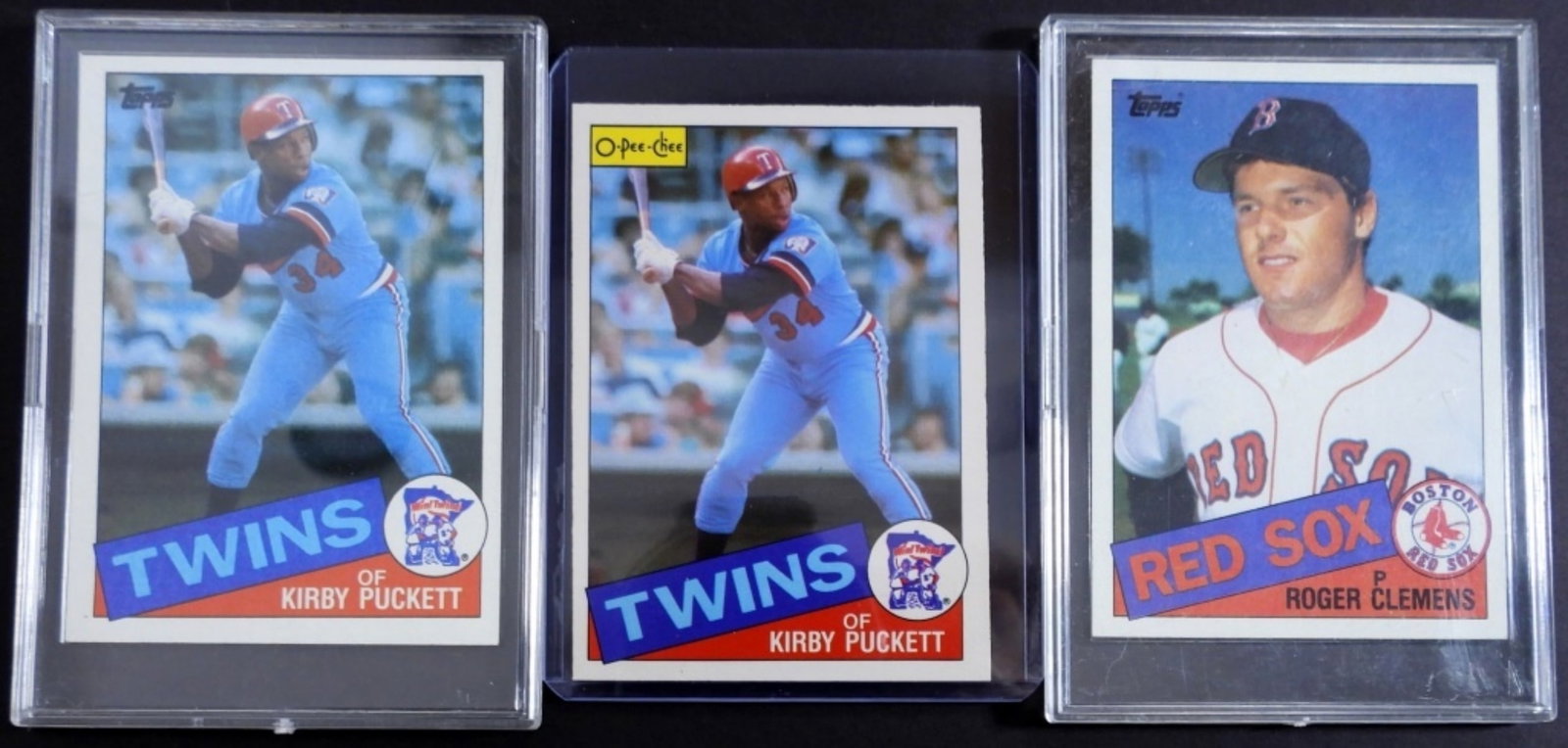 (3) 1985 ROOKIE CARDS - 85T ROGER CLEMENS: 1985 T PUCKETT & 1985 OPC PUCKETT - NM's
